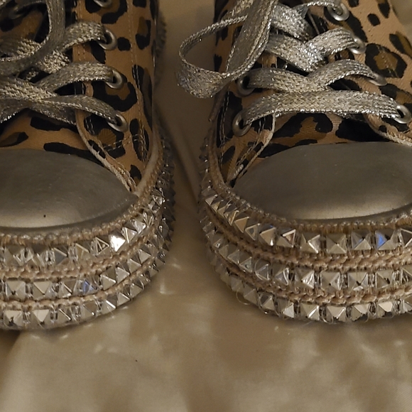 Nanccy leopard canvas embellished sneakers - Picture 3 of 5